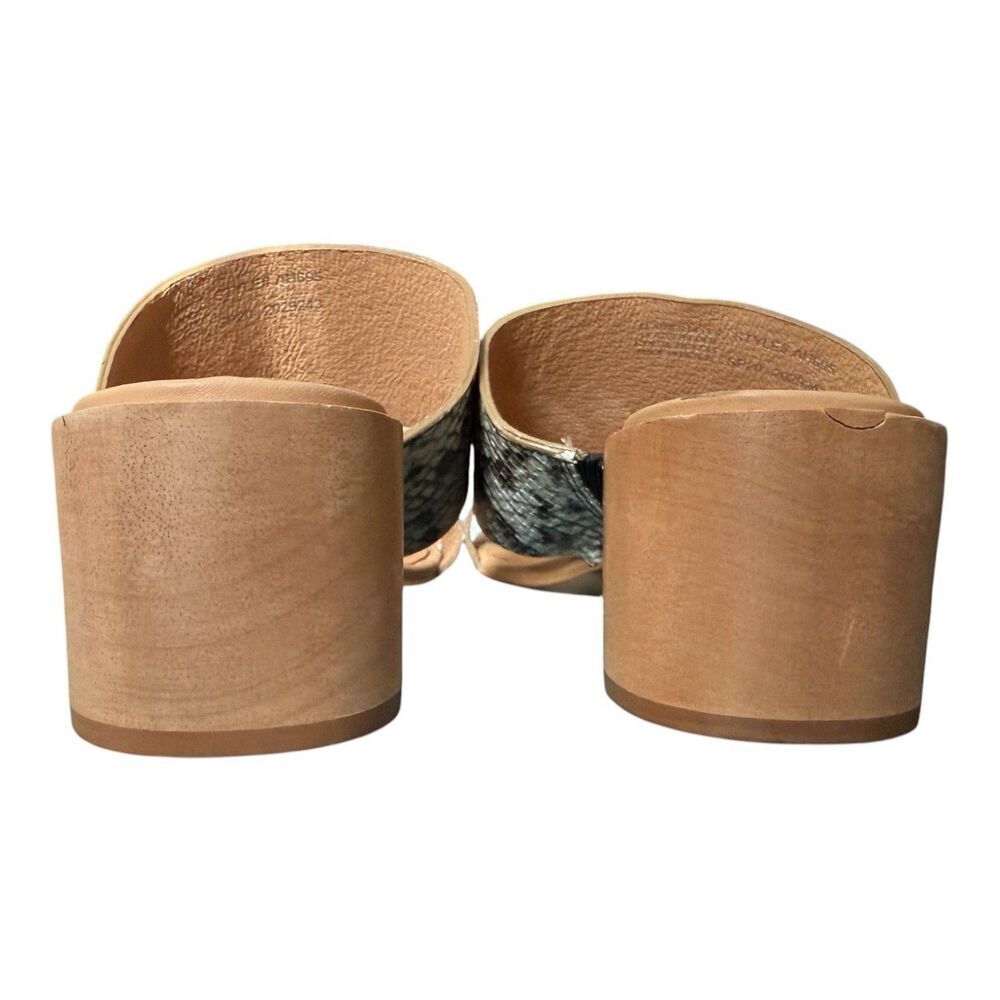 Madewell The Kiera Mule Sandal Women Size 11 Snake Embossed Leather 2" Heel - Picture 6 of 8